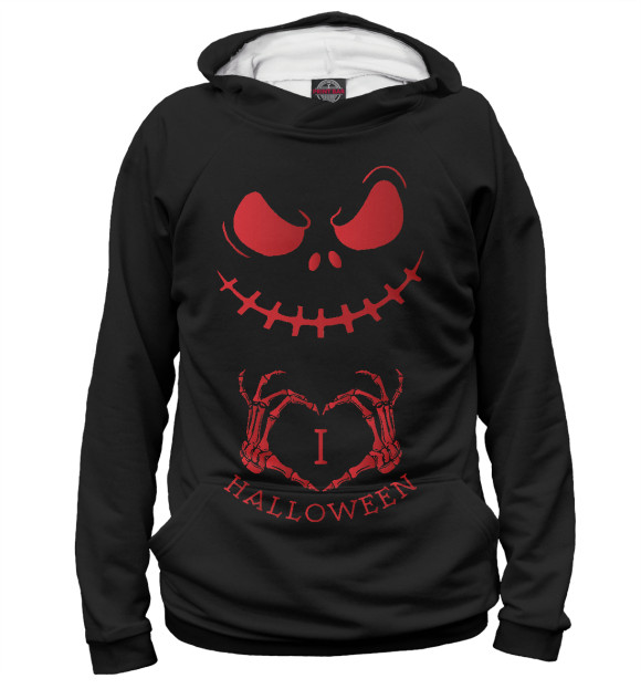 Женское худи с изображением Halloween цвета Белый