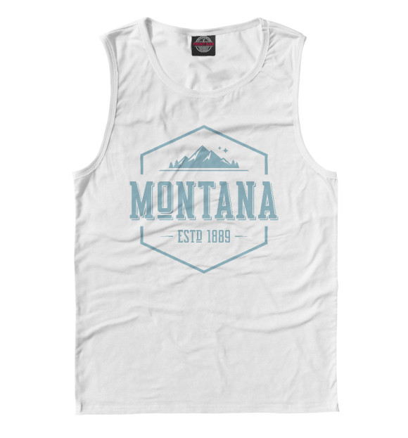 Мужская майка с изображением МоНТАНА цвета Белый