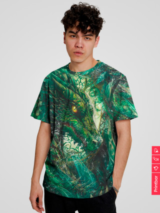Мужская футболка Зелёный дракон