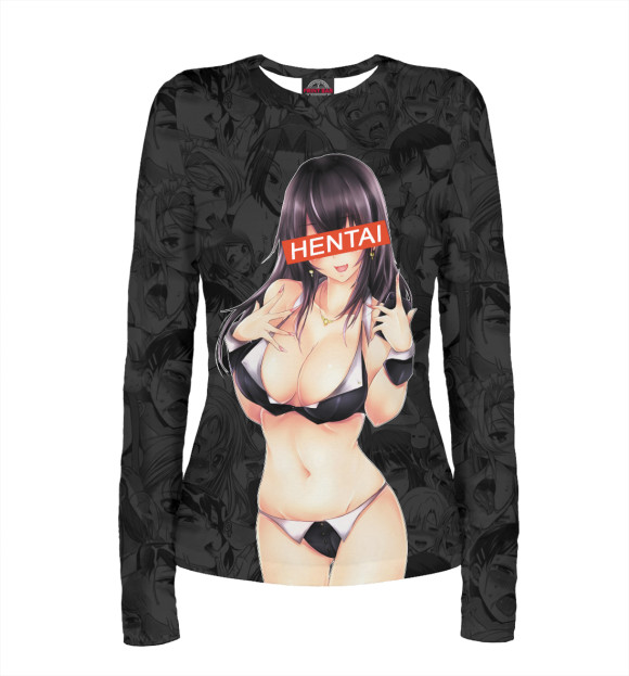 Женский лонгслив с изображением Hentai цвета Белый