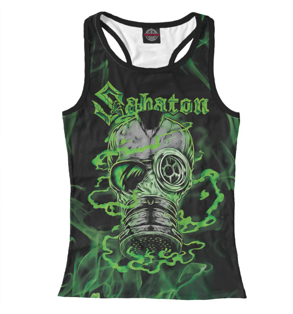 Женская майка-борцовка с изображением Sabaton цвета Белый