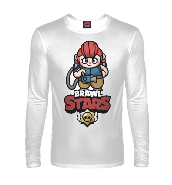 Мужской лонгслив с изображением Brawl Stars Pam цвета Белый