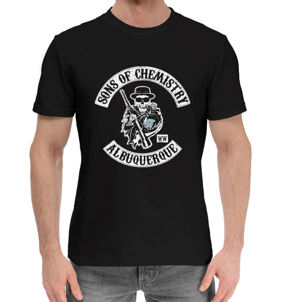 Мужская хлопковая футболка с изображением Sons Of Chemistry цвета Черный