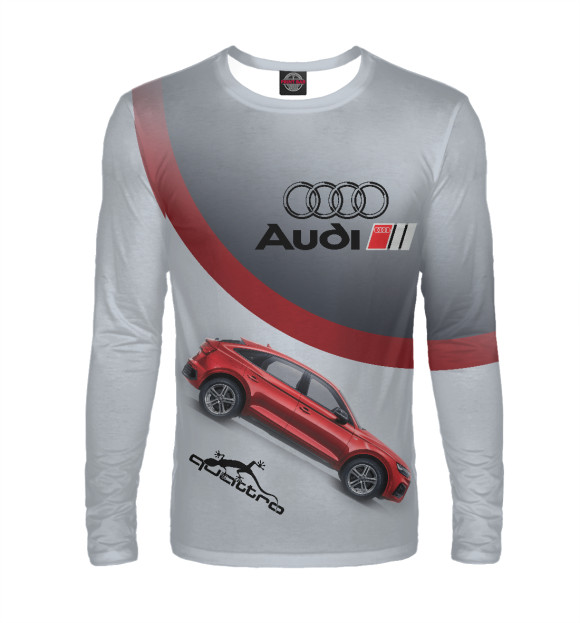 Мужской лонгслив с изображением Audi цвета Белый