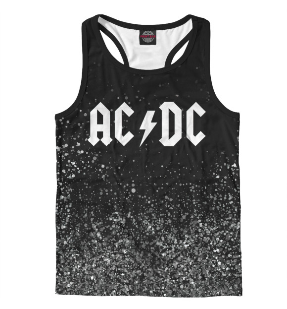 Мужская майка-борцовка с изображением AC/DC цвета Белый