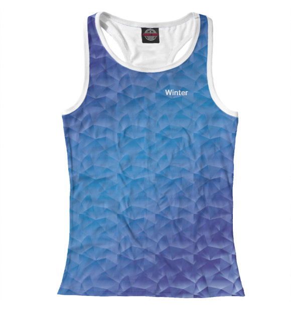 Женская майка-борцовка с изображением Winter на бумаге цвета Белый