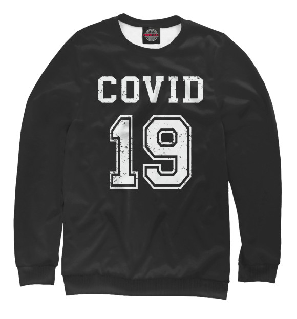Свитшот для девочек с изображением Covid-19 цвета Белый
