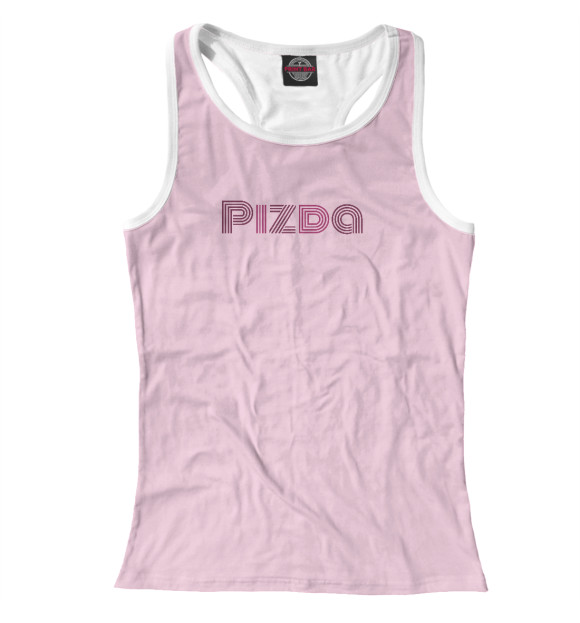 Женская майка-борцовка с изображением Pizda цвета Белый