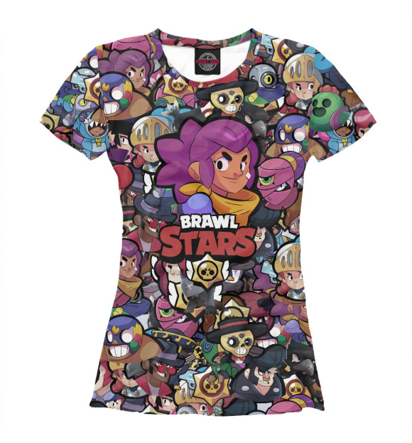 Футболка для девочек с изображением Brawl Stars: Shelly цвета Белый