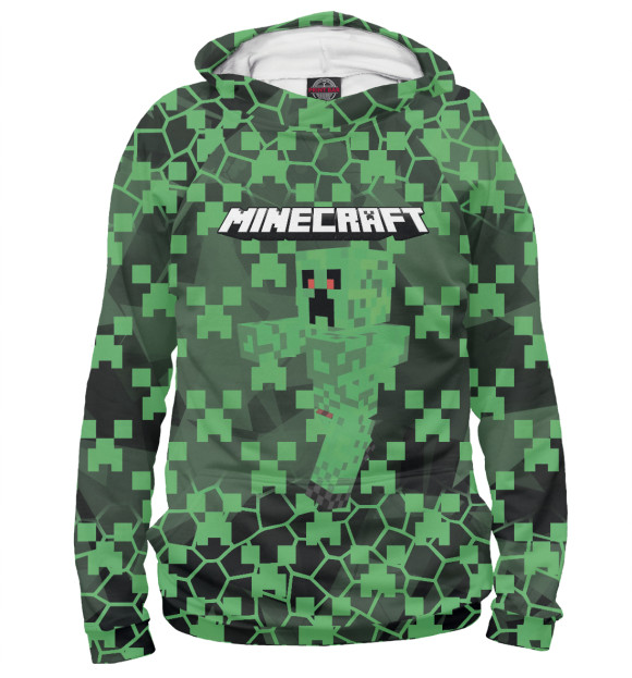 Женское худи с изображением Minecraft цвета Белый