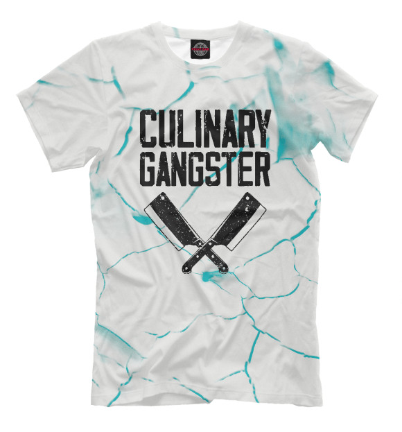 Мужская футболка с изображением Culinary Gangster цвета Белый