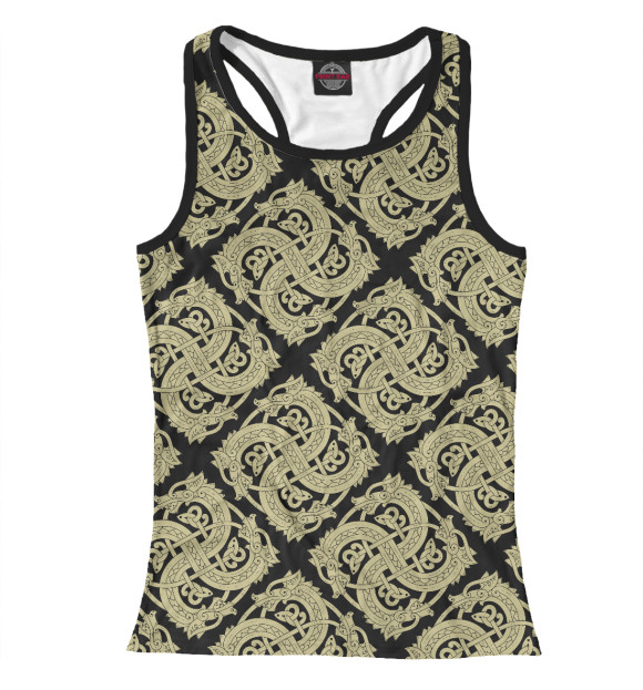 Женская майка-борцовка с изображением Змий цвета Белый