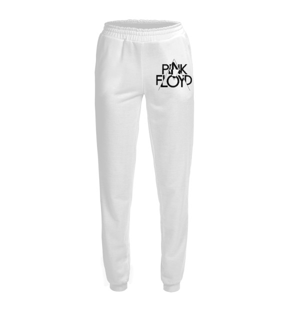 Женские спортивные штаны с изображением Pink Floyd черный логотип цвета Белый