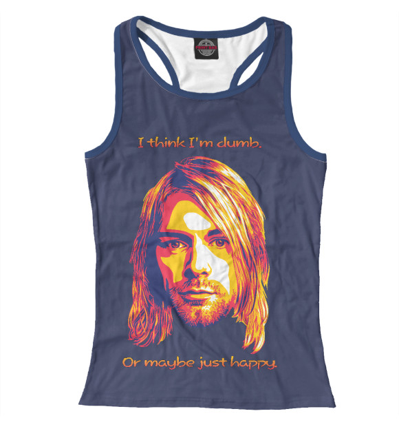 Женская майка-борцовка с изображением Курт Кобейн цвета Белый