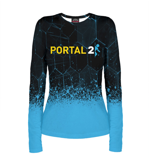 Женский лонгслив с изображением Portal | Портал 2 цвета Белый