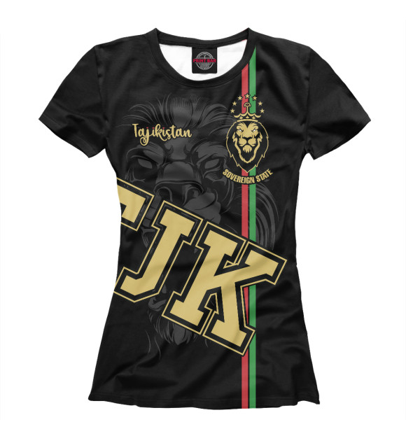 Женская футболка с изображением Таджикистан цвета Белый