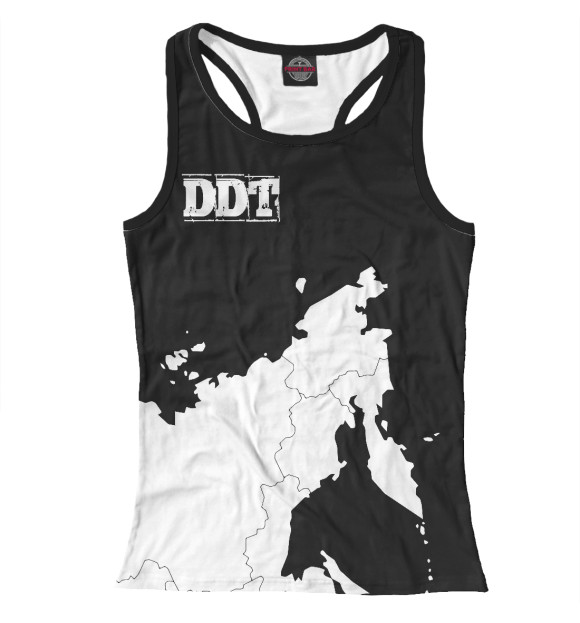 Женская майка-борцовка с изображением ДДТ РОССИЯ цвета Белый