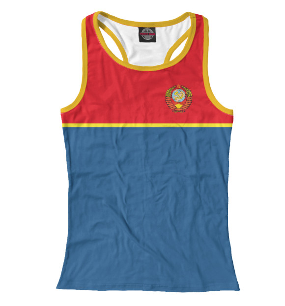 Женская майка-борцовка с изображением СССР - серп и молот цвета Белый