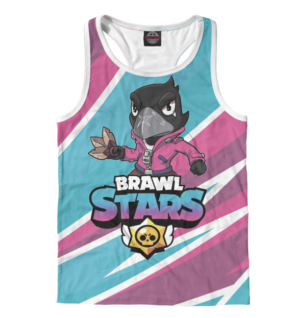 Мужская майка-борцовка с изображением Brawl Stars цвета Белый