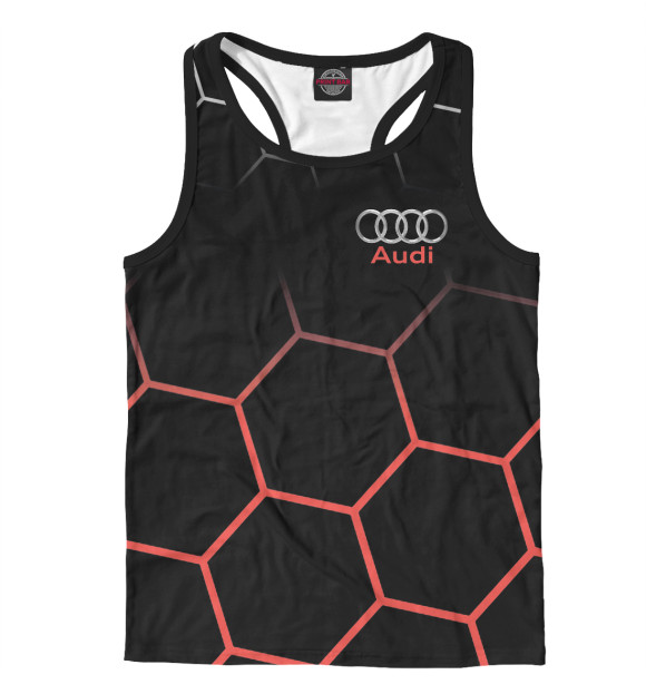 Мужская майка-борцовка с изображением Audi цвета Белый