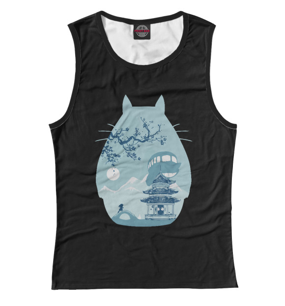 Майка для девочки с изображением Totoro цвета Белый