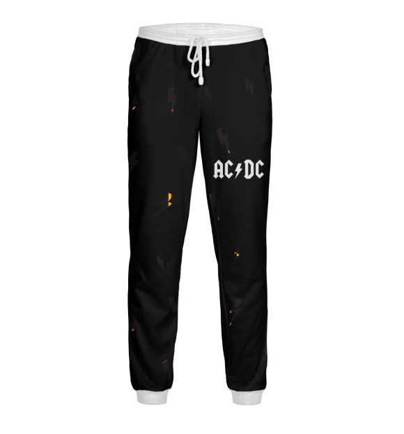 Мужские спортивные штаны с изображением AC DC цвета Белый