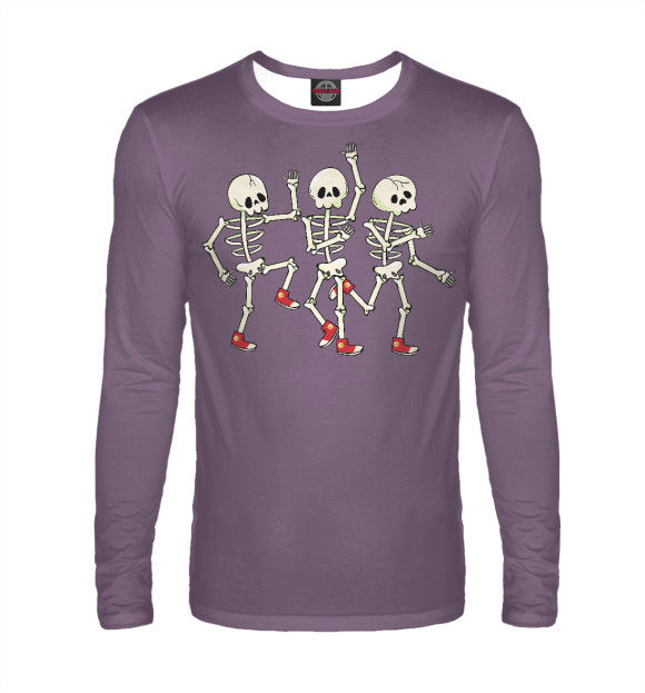 Мужской лонгслив с изображением Пляски на костях цвета Белый