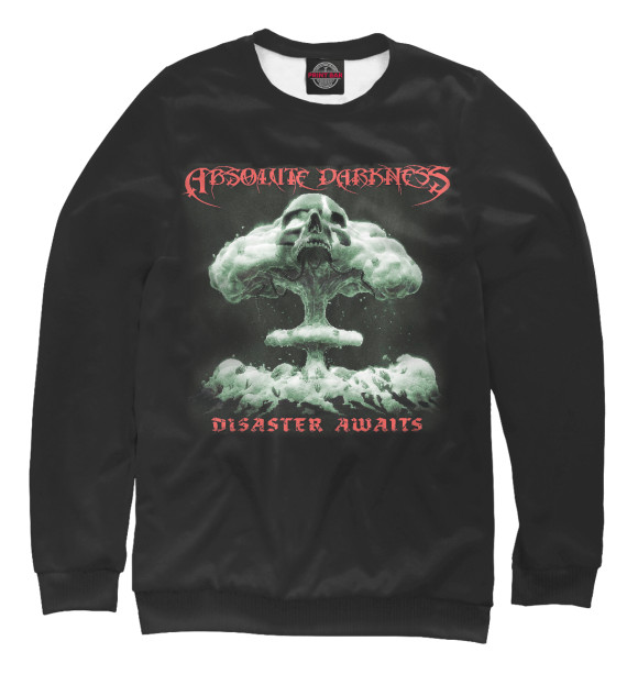 Женский свитшот с изображением Absolute Darkness - Disaster Awaits цвета Белый