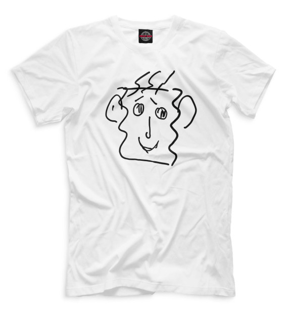 Мужская футболка с изображением Рисунок Путина цвета Белый