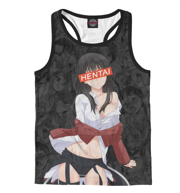 Мужская майка-борцовка с изображением Hentai цвета Белый