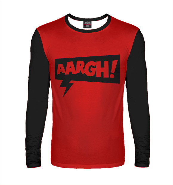 Мужской лонгслив с изображением AARGH! цвета Белый