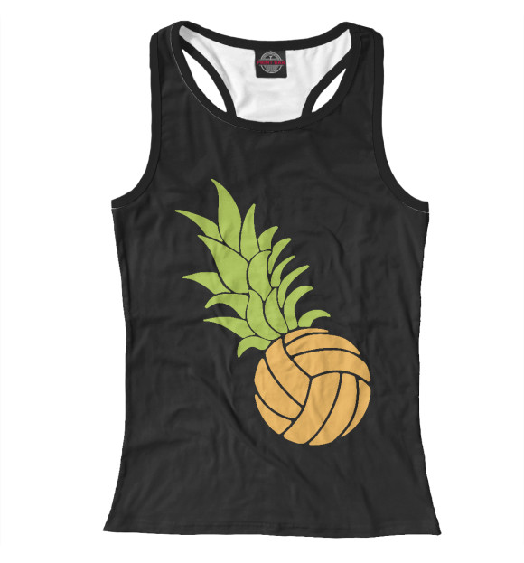 Женская майка-борцовка с изображением Волейбольный ананас цвета Белый