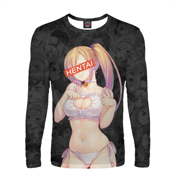 Мужской лонгслив с изображением Hentai цвета Белый