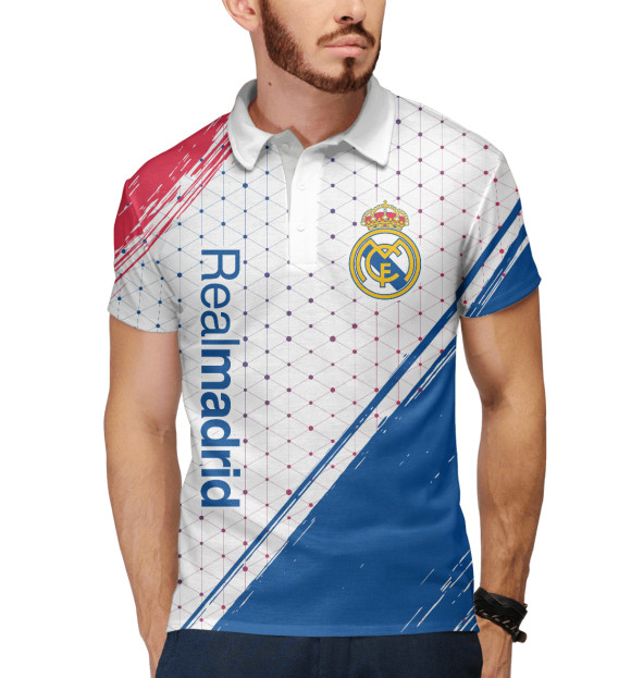 Мужское поло с изображением Real Madrid цвета Белый