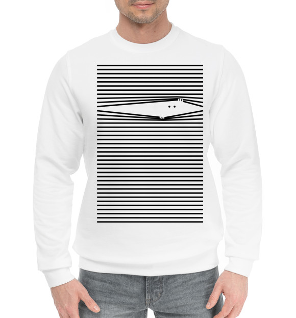 Мужской хлопковый свитшот с изображением Монстрик цвета Белый