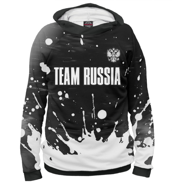 Худи для мальчика с изображением Russia - Герб | Team Russia цвета Белый