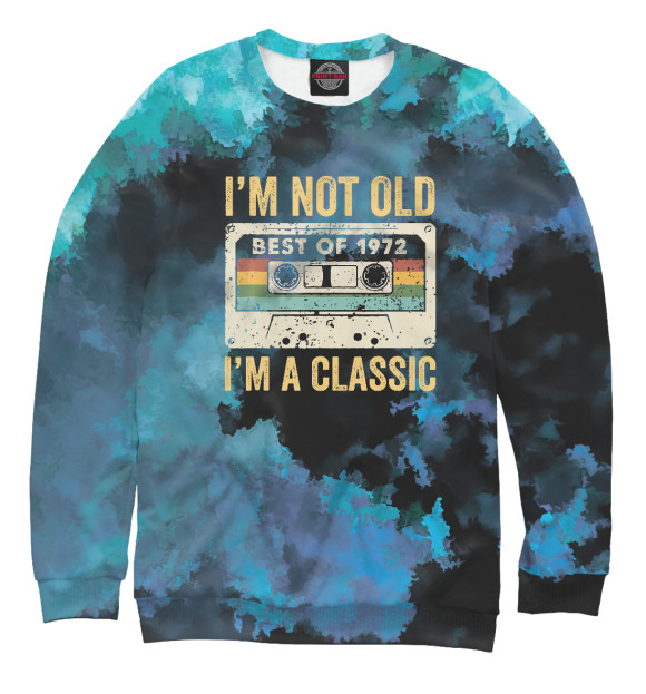 Свитшот для мальчиков с изображением I'm not old 1972 цвета Белый