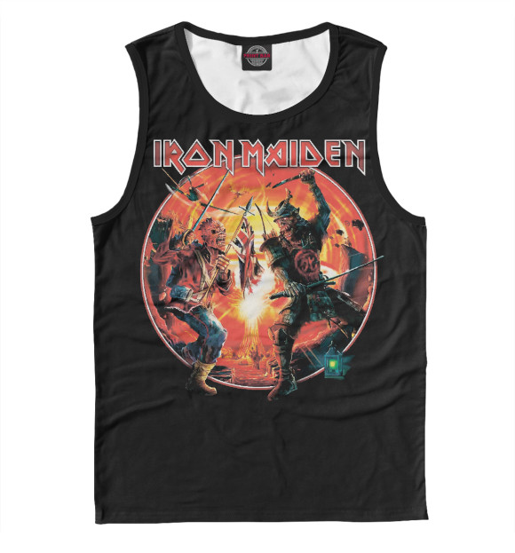 Майка для мальчика с притом Iron Maiden цвета Белый Майка для мальчика с изображением Iron Maiden цвета Белый