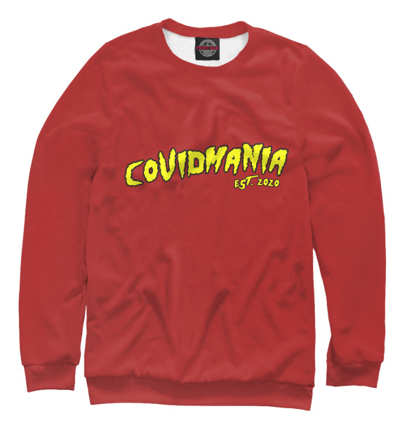Мужской свитшот с изображением Covidmania цвета Белый