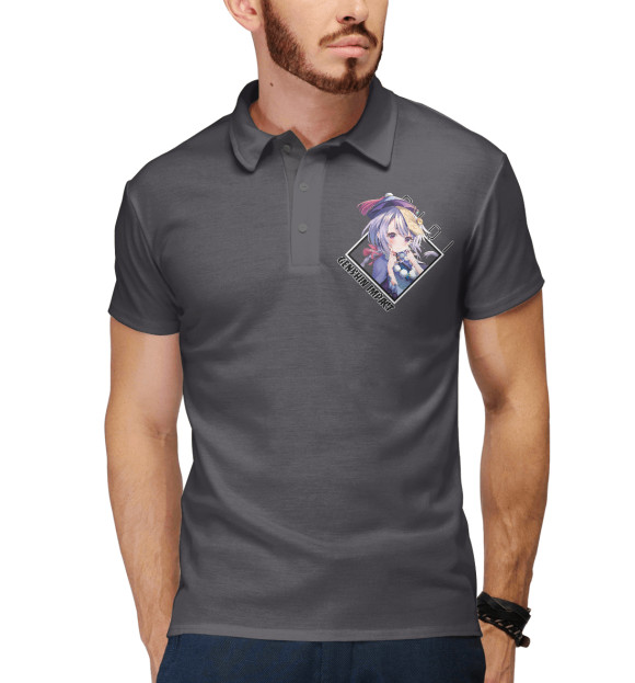 Мужское поло с изображением Цици. Геншин импакт цвета Белый