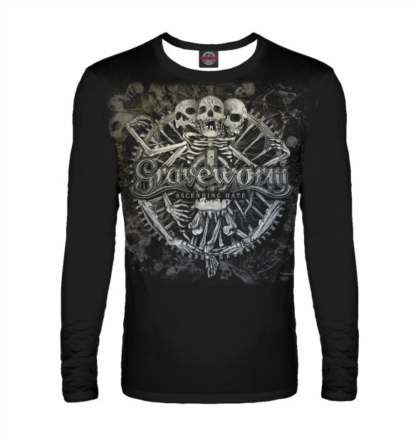 Мужской лонгслив с изображением Graveworm цвета Белый