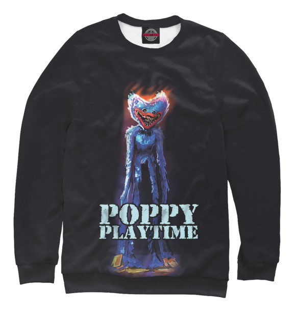 Женский свитшот с изображением Poppy Playtime Хагги Вагги цвета Белый