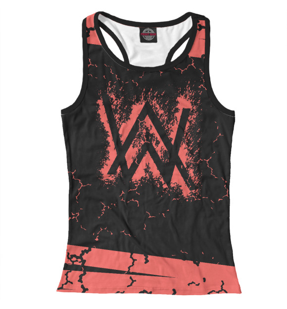 Женская майка-борцовка с изображением Alan Walker цвета Белый