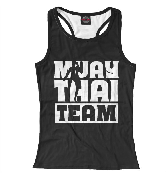 Женская майка-борцовка с изображением MUAY THAI TEAM цвета Белый
