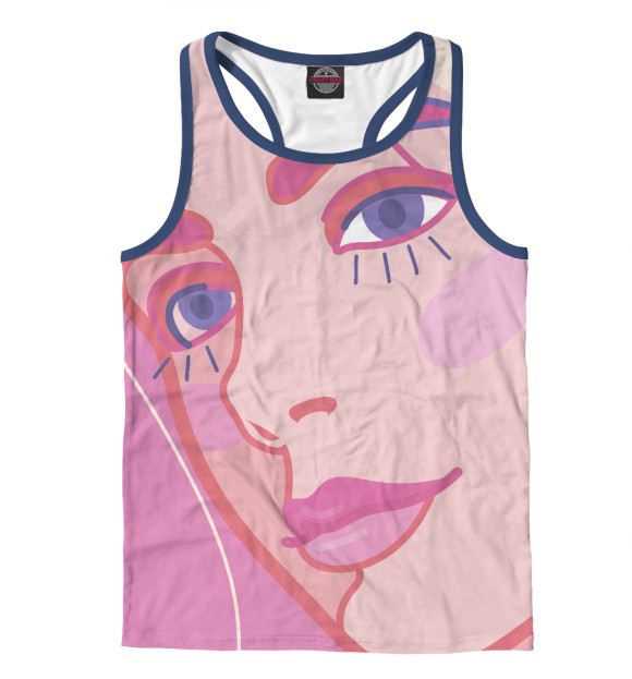 Мужская майка-борцовка с изображением Яркий женский портрет цвета Белый