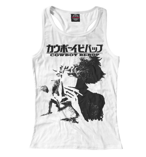 Женская майка-борцовка с изображением Ковбой Бибоп цвета Белый