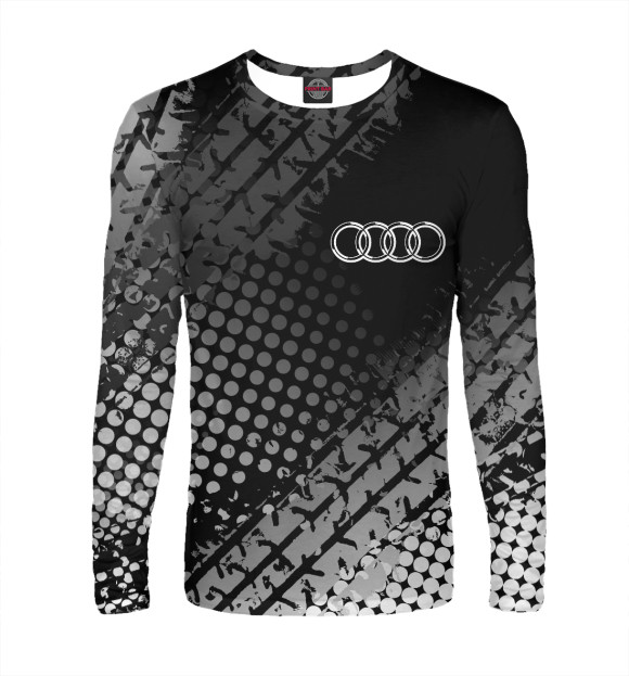 Мужской лонгслив с изображением Audi цвета Белый