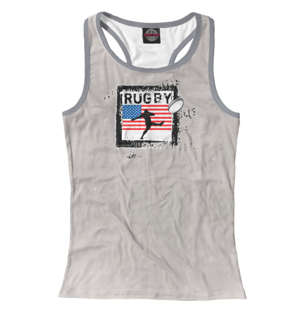 Женская майка-борцовка с изображением USA Rugby Fans цвета Белый