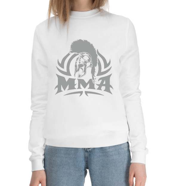 Женский хлопковый свитшот с изображением MMA Fighter цвета Белый