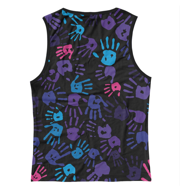 Майка для девочки с изображением Следы неоновых рук цвета Белый